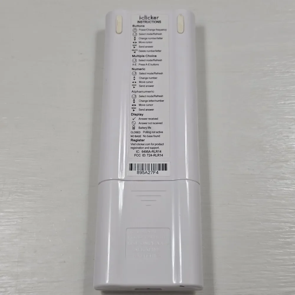 Iclicker 2 Student Remote Tested Works Classroom Response White With Box